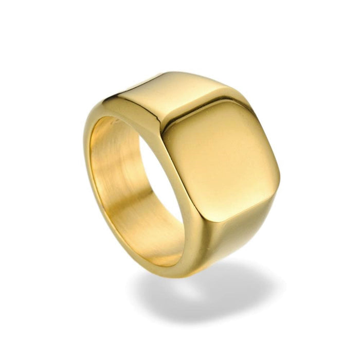 Gold Elegant Men's Metallic Glossy Ring