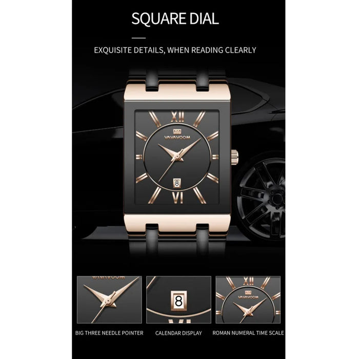 SALVIO® Designer Men Luxury Square Dial