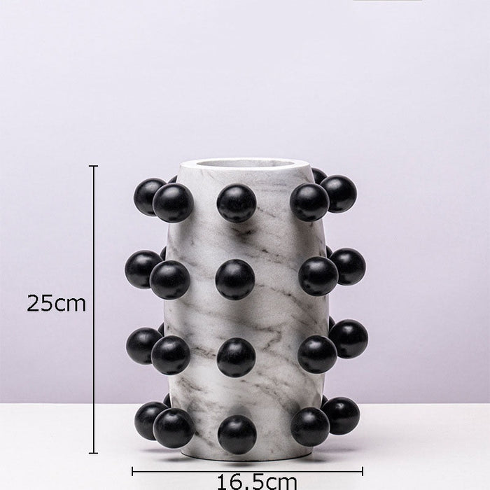 Artistic Marble-Patterned Resin Flower Vases