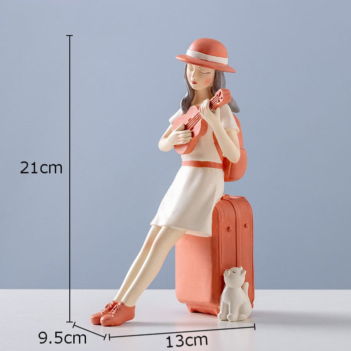 Modern Girl Resin Figurine Decorative Statue