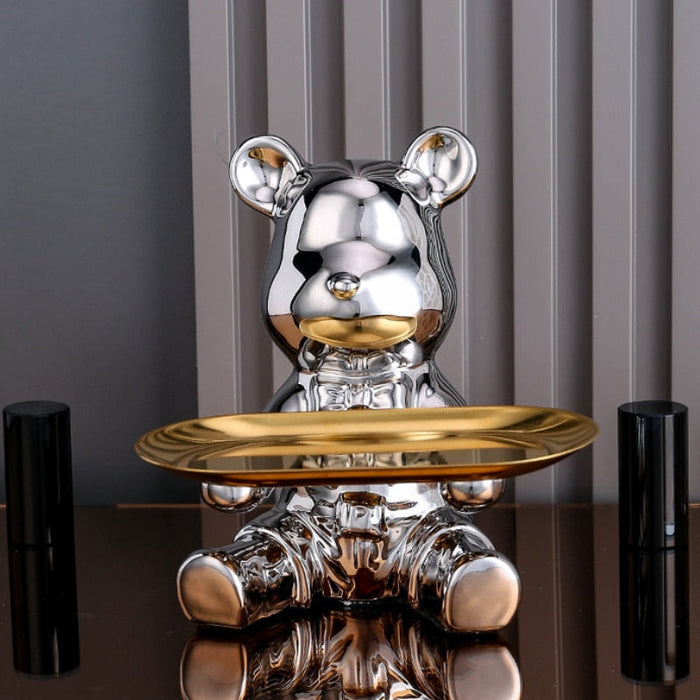 Ceramic Electroplated Bear Playful Cartoon