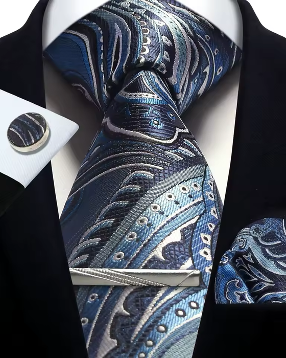 Cravate en soie pour homme à motif cachemire jaune et blanc, accessoire élégant