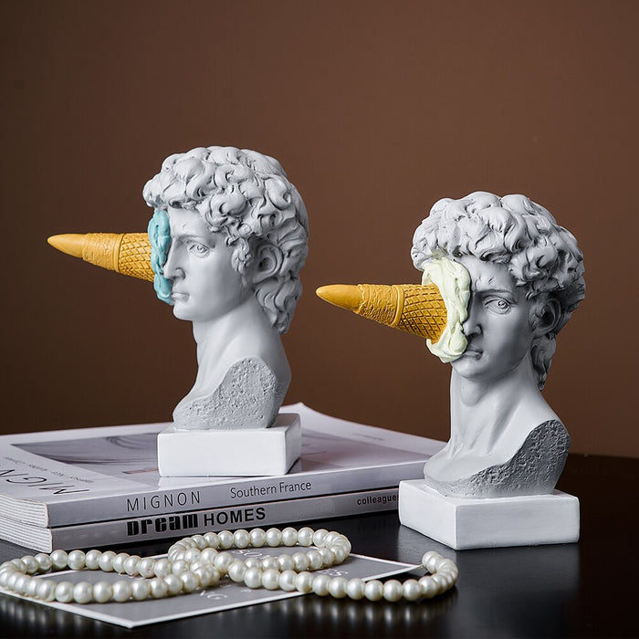 Roman Resin Face Sculpture Classical Art