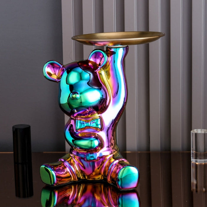Ceramic Electroplated Bear Playful Cartoon