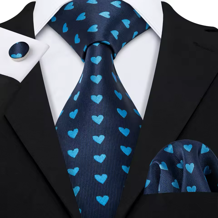 Royal Blue Floral Silk Tie for Classy Men - Elegant Accessory for Formal Occasions