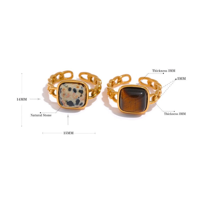 Designer Golden Ring with Brown Crystal