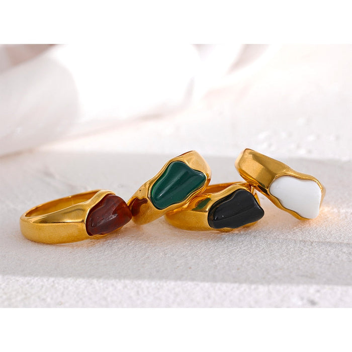 Fashionable Golden Ring with Unique Crystal
