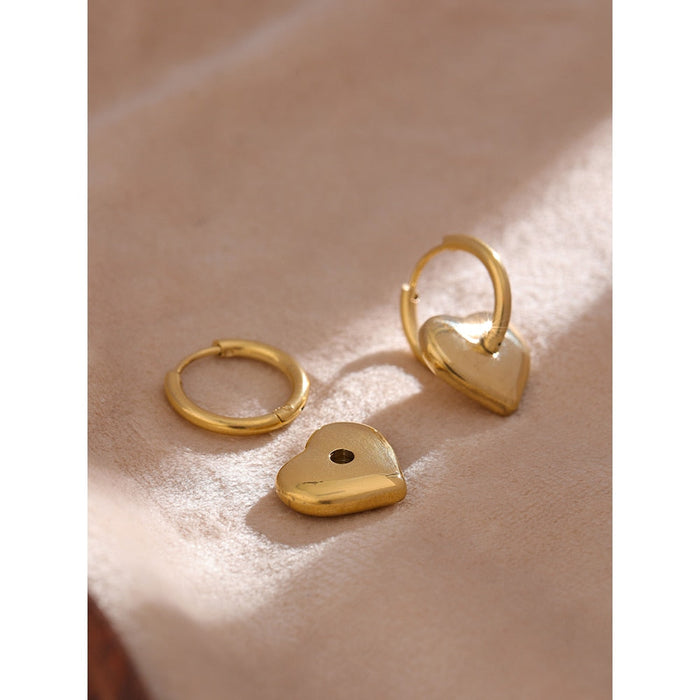 Round Earrings with Heart