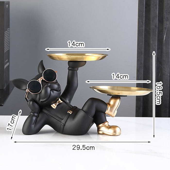 Standing French Bulldog Butler with Tray