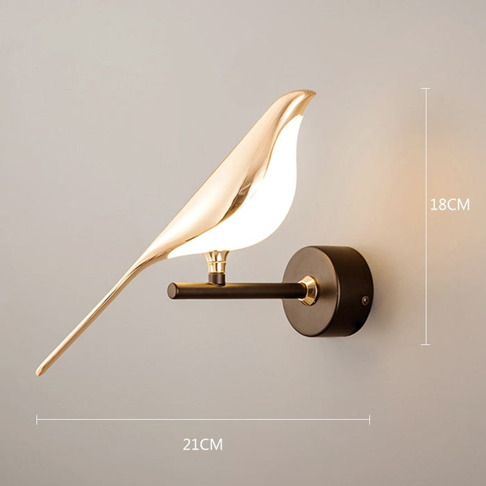 Luxury Bird Design Modern Style Gold Wall Lamp