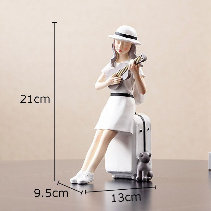 Modern Girl Resin Figurine Decorative Statue