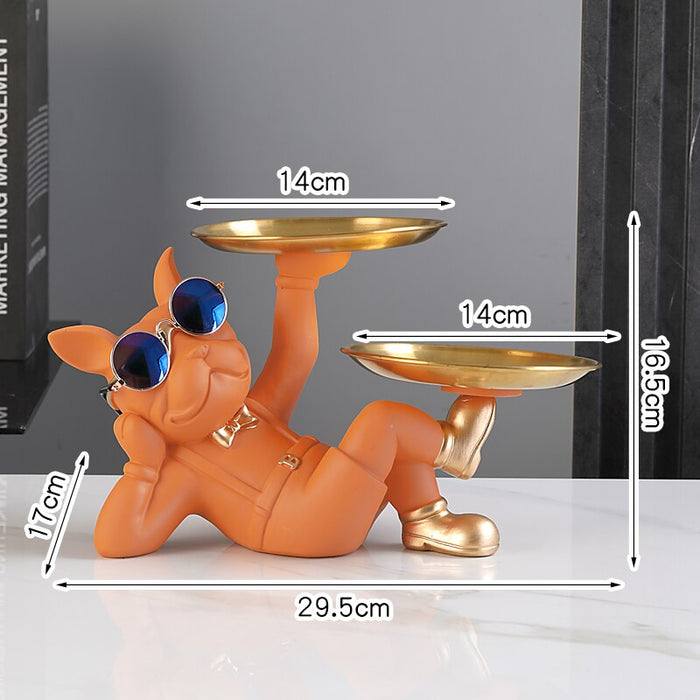 Standing French Bulldog Butler with Tray