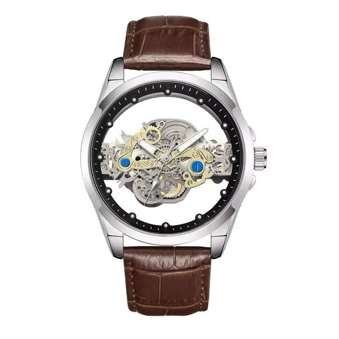 CLAVION® Skeleton Gold Automatic Quartz Wrist Watch for Men