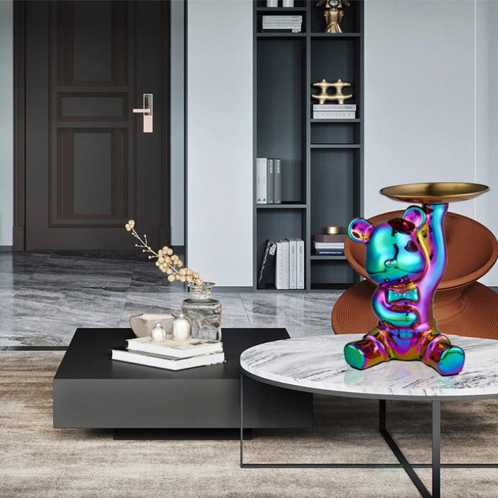 Ceramic Electroplated Bear Playful Cartoon