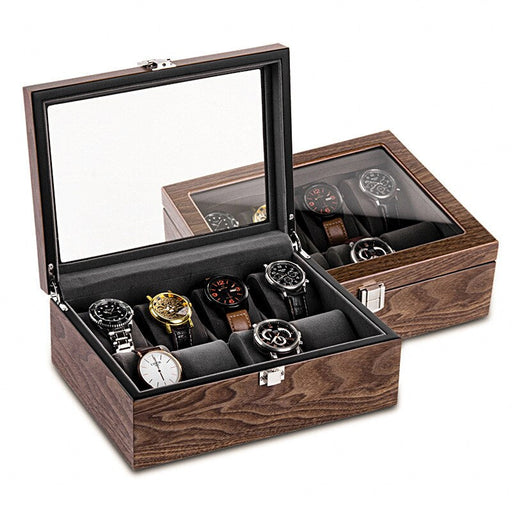 Men's Wooden Watch Box for 8 Watches - Elegant Organizer
