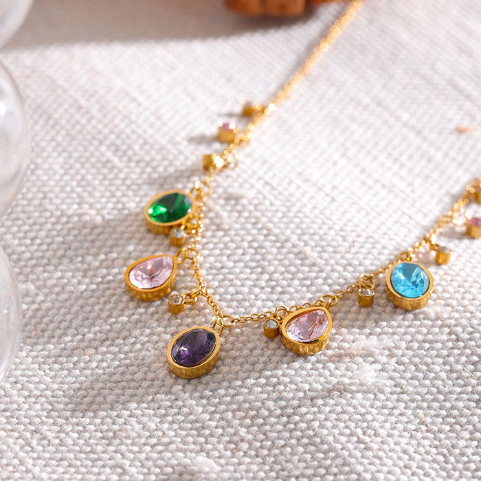 Unique Necklace with Colorful Crystals