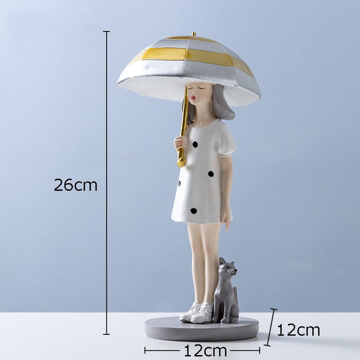 Modern Girl Resin Figurine Decorative Statue