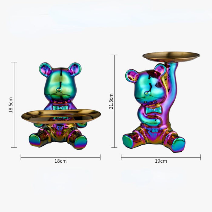 Ceramic Electroplated Bear Playful Cartoon
