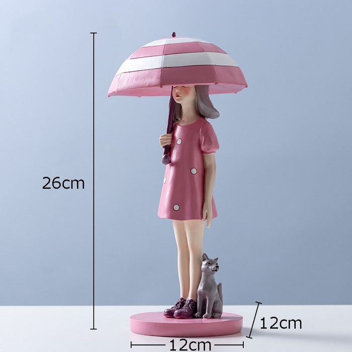 Modern Girl Resin Figurine Decorative Statue
