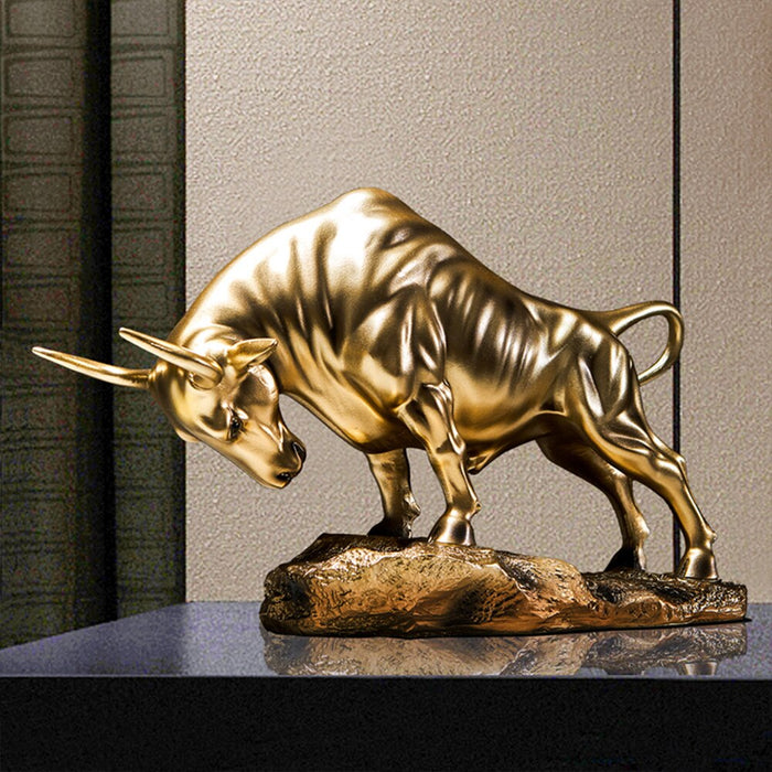 Creative Resin Golden Bull Sculpture