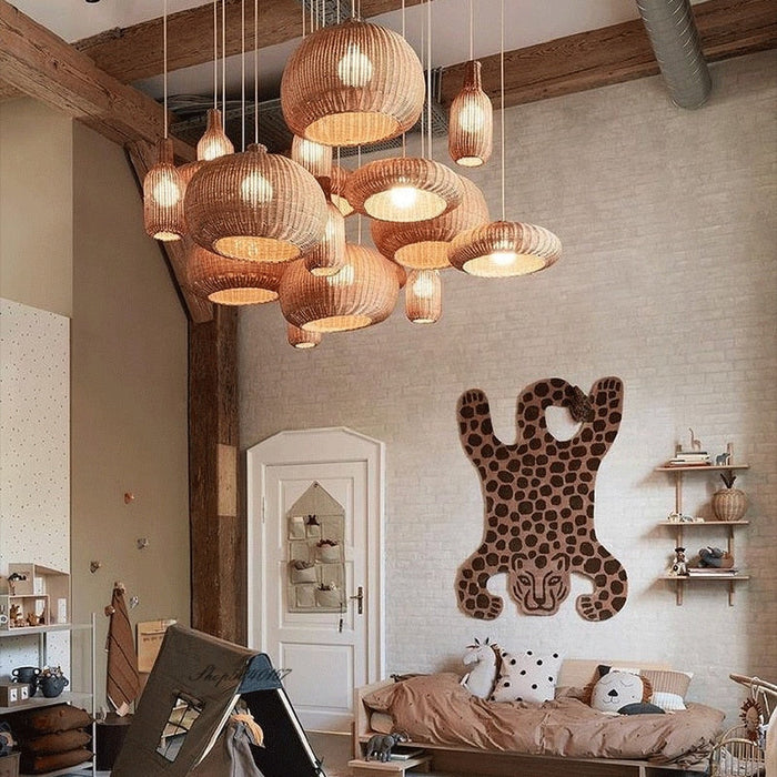 Unique Charming Chinese Style Rattan Pendant Light
