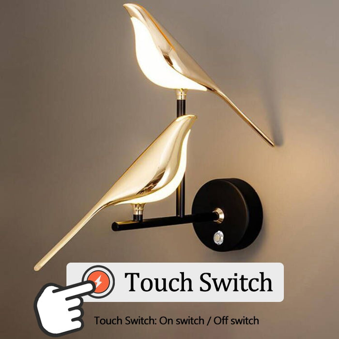 Luxury Bird Design Modern Style Gold Wall Lamp