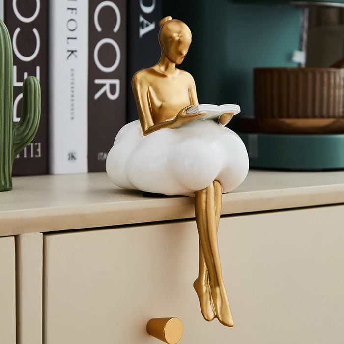 Cloud Girl Sculpture Abstract Art Figurine