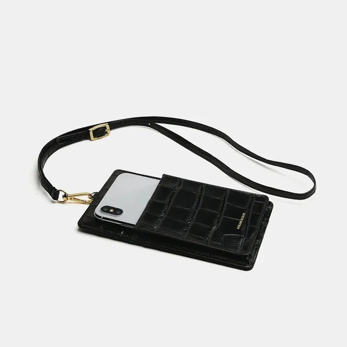 Luxury Croco Mobile Phone Bag, Purse & Wallet with Lanyard