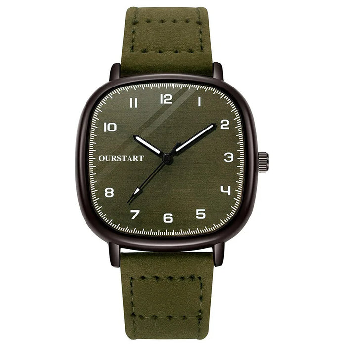 ARDUIN® Vintage Square Dial Leather Watch
