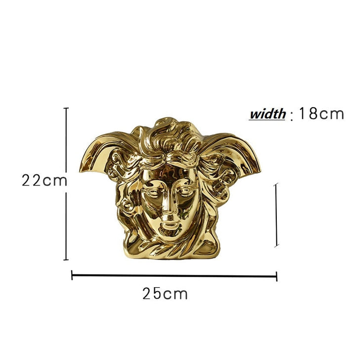 OCTAVIA Elegant Gold Ceramic and Metal Vase