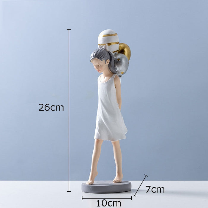 Modern Girl Resin Figurine Decorative Statue