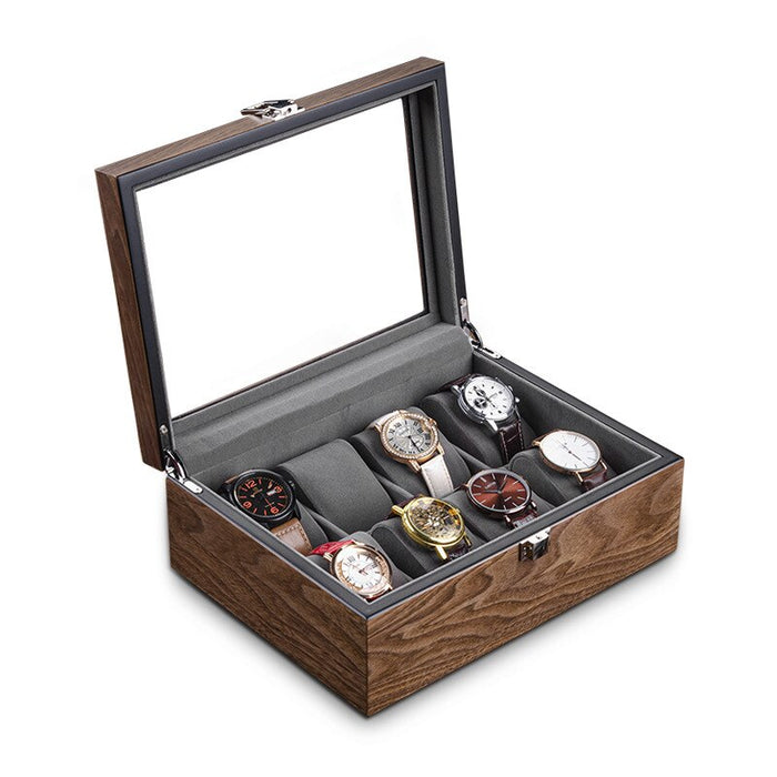 Men's Wooden Watch Box for 8 Watches - Elegant Organizer