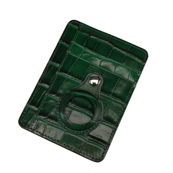 Custom Engraving Italian Cow Leather AirTag Card Holder Wallet