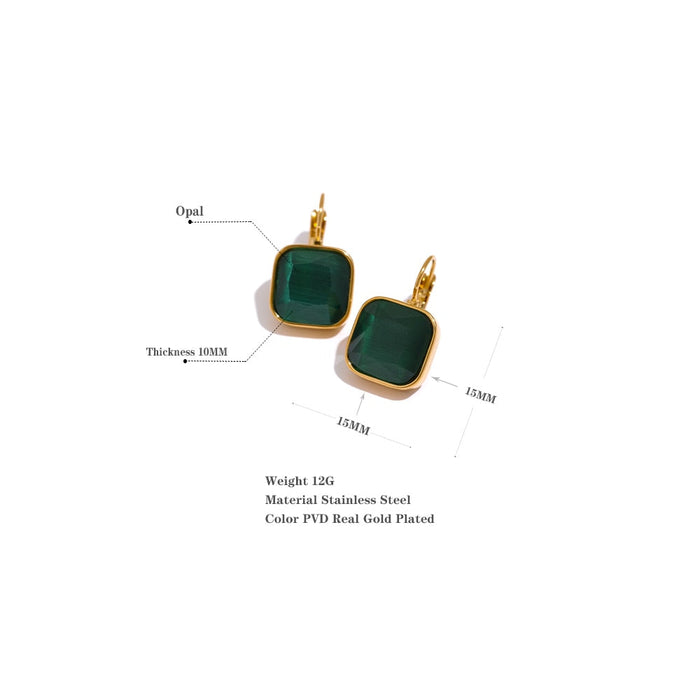 Square Shape Earrings with Crystals