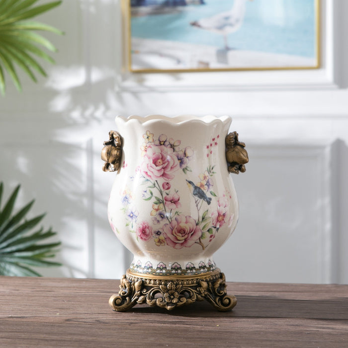 ORCHID Exquisite Antique Ceramic Vase