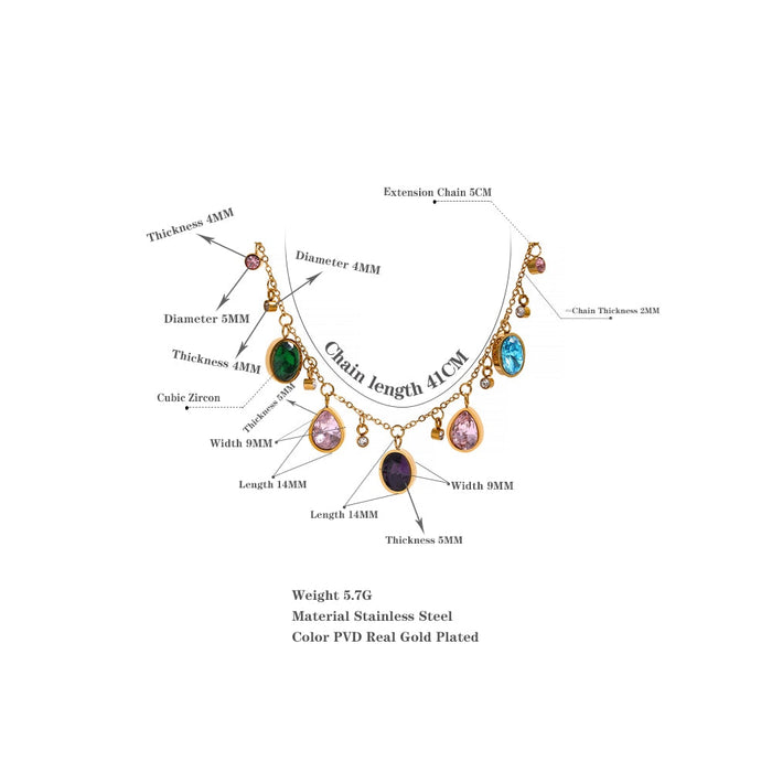 Unique Necklace with Colorful Crystals