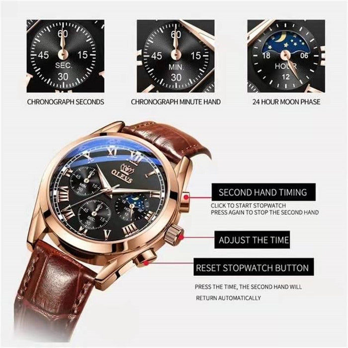 VALDIX® Elegant Leather Men's Watch Waterproof