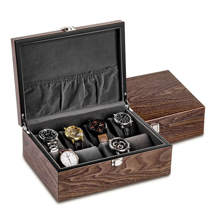 Men's Wooden Watch Box for 8 Watches - Elegant Organizer