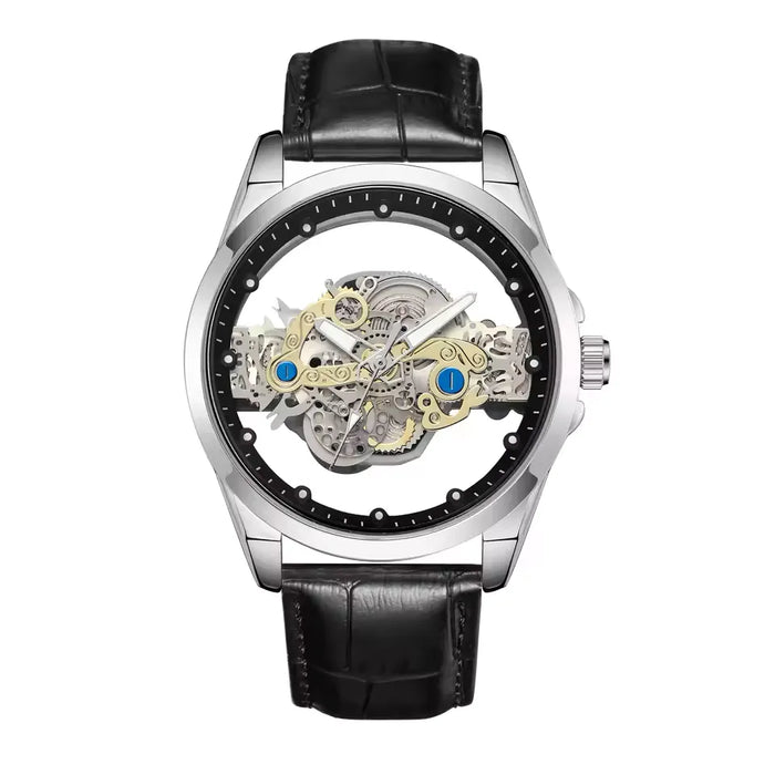 CLAVION® Skeleton Gold Automatic Quartz Wrist Watch for Men