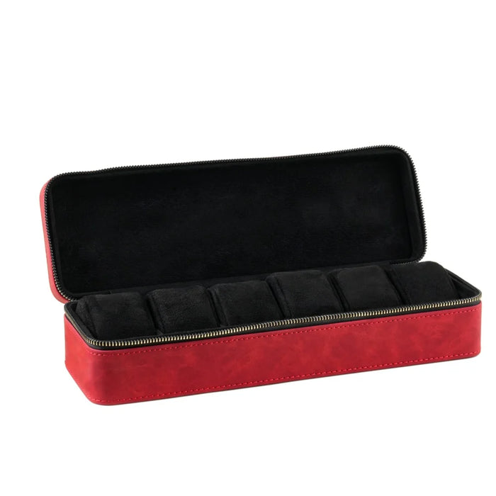 Luxury Watch Case with Logo – Gloss PU, 6/12 Slots, Scratchproof