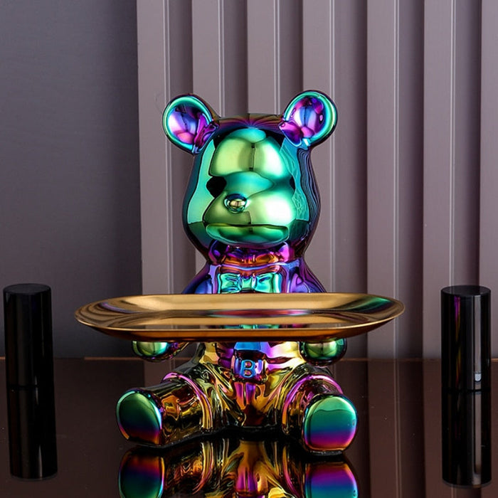 Ceramic Electroplated Bear Playful Cartoon