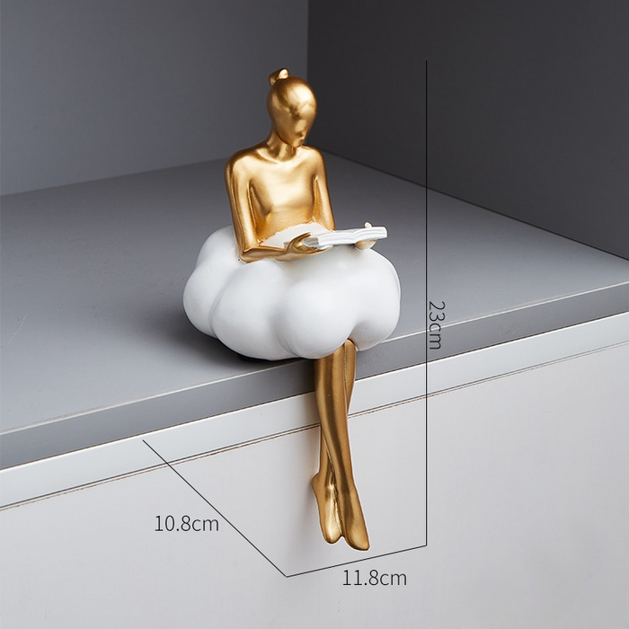 Cloud Girl Sculpture Abstract Art Figurine