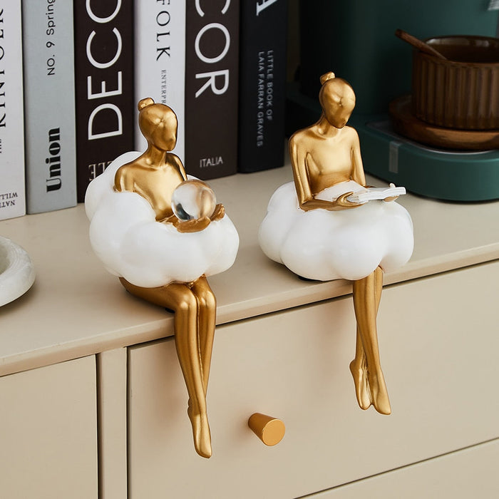 Cloud Girl Sculpture Abstract Art Figurine