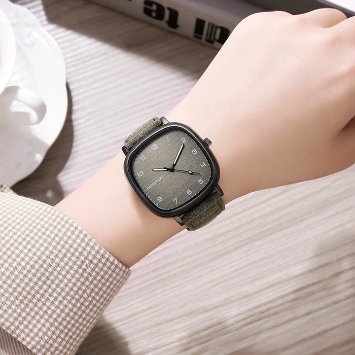 ARDUIN® Vintage Square Dial Leather Watch