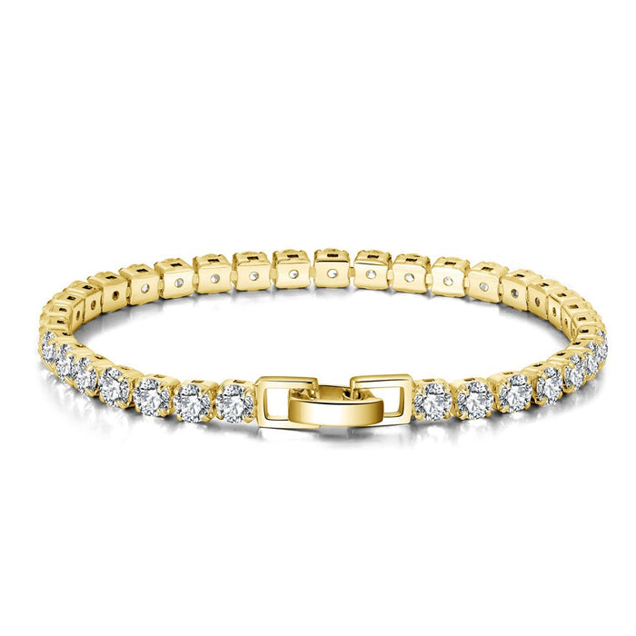 Tennis Bracelet 14K Gold 4mm - 925 Sterling Silver