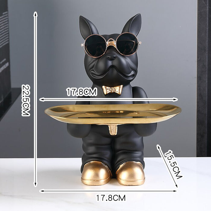Standing French Bulldog Butler with Tray