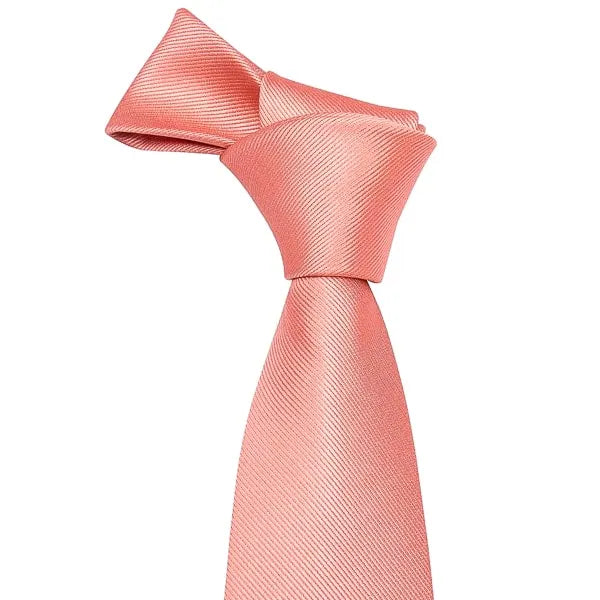 Solid Salmon Silk Tie for Men - Elegant Classy Accessory