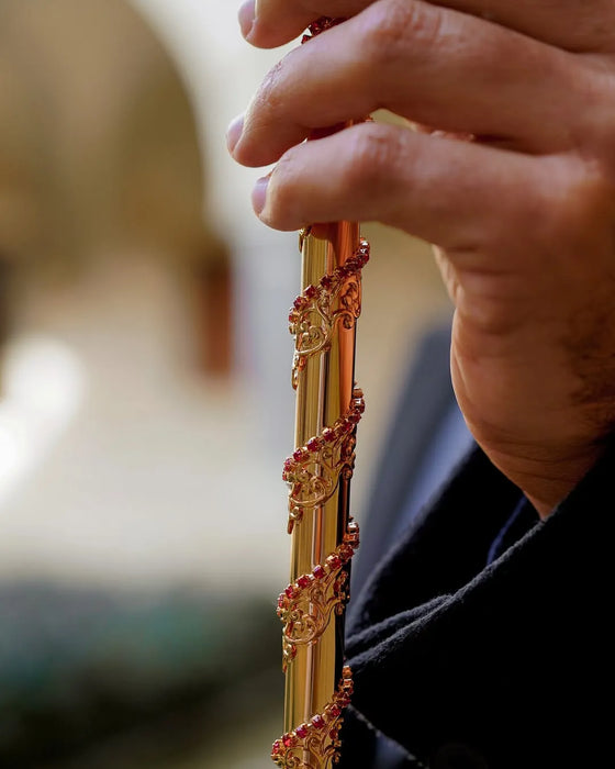Designer Gold-plated 24K Walking Stick with Crystals