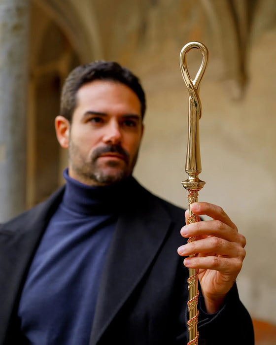 Designer Gold-plated 24K Walking Stick with Crystals