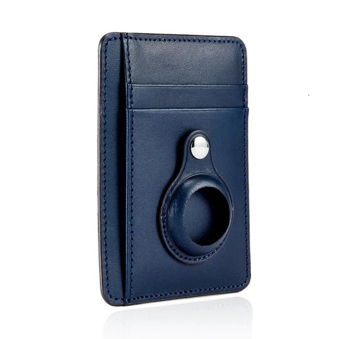 Custom Name Italian Vegetable Tanned Leather AirTag Wallet